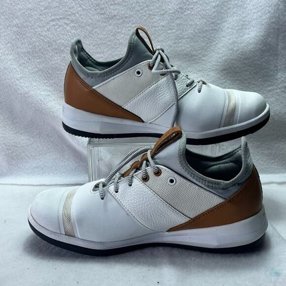 Athalonz EnVe Sneakers Mens 9 Performance Spikeless Golf Shoes White Tan Lace Up main image 8